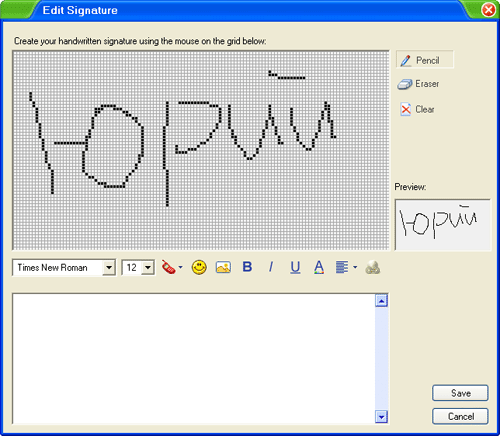 Создание подписи в IncrediMail