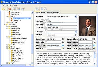 Контакты в Info Angel