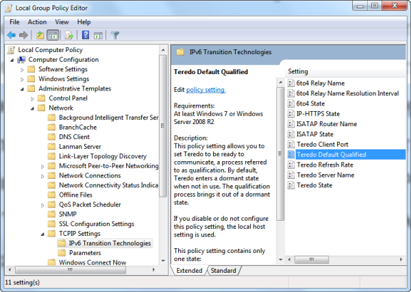 Во избежание недоразумений и дополнительных действий, Teredo лучше сразу сделать постоянно активным