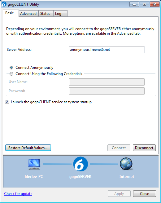 Как правило, нет необходимости вникать в настройки gogoCLIENT