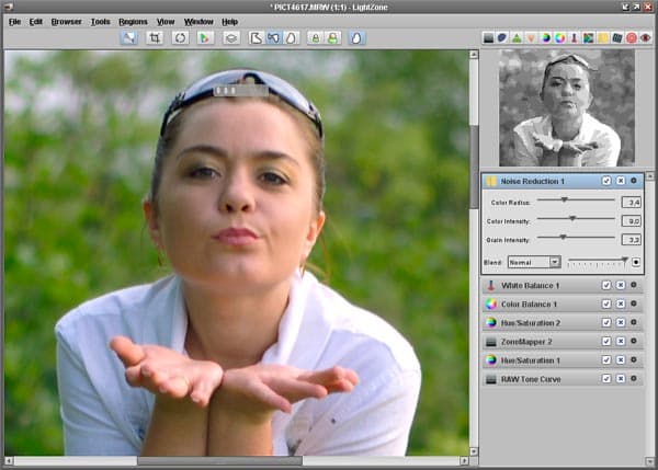 Снижение уровня цифрового шума с помощью инструмента Noise Reductuion в LightZone