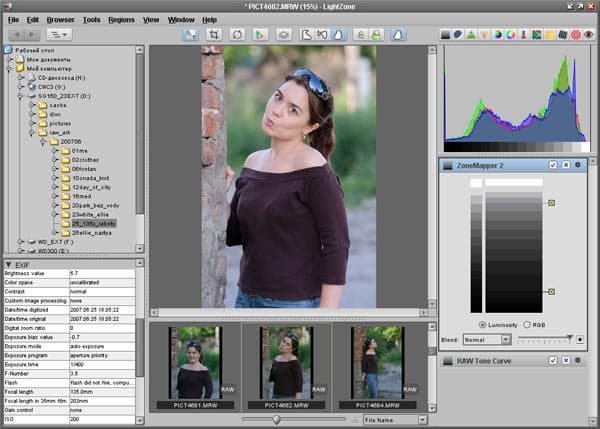 Инструмент ZoneMapper в программе LightZone