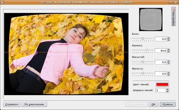 Исправление геометрических искажений оптики в редакторе изображений DigiKam