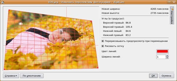 Изменение перспективы в редакторе изображений DigiKam