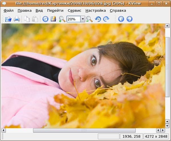 Просмотр изображений в KView