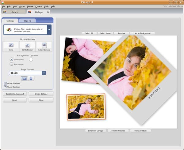 Создание коллажей в Picasa