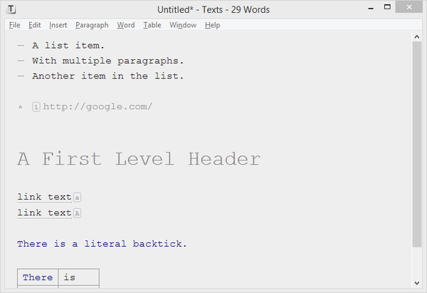 Интерфейс Texts