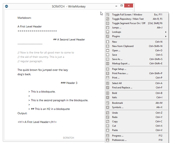 Редактор WriteMonkey