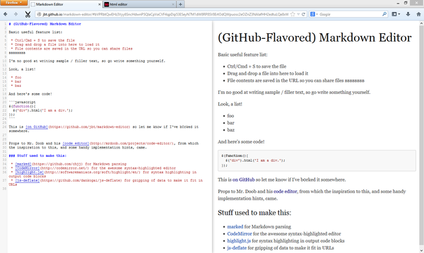 (GitHub-Flavored) Markdown Editor