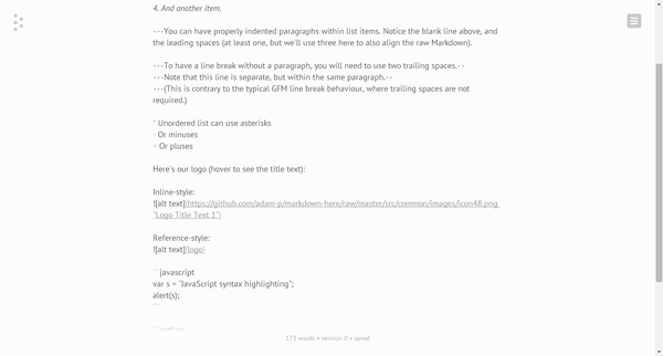 Интерфейс редактора Typewrite