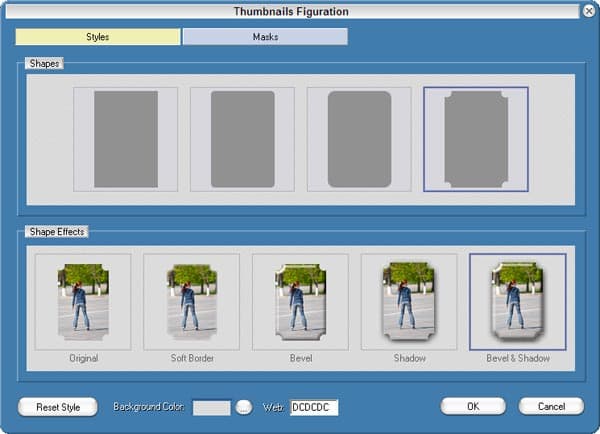 Выбор стилей в Media Resizer Pro