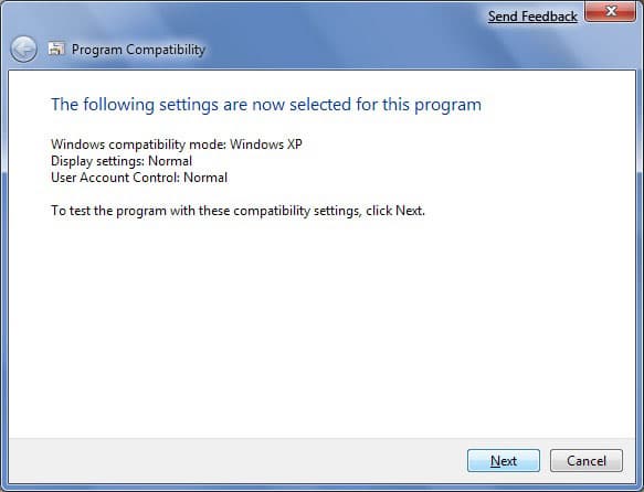 Program Compatibility Troubleshooter – тестирование приложения