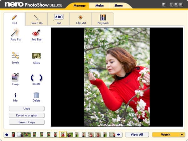 Редактирование изображений в Nero PhotoShow Deluxe