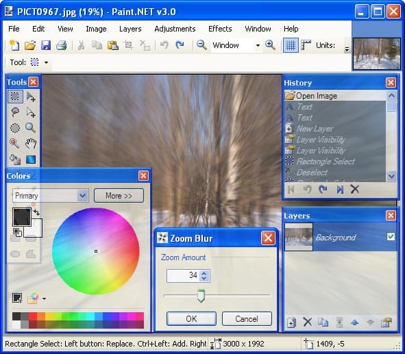 Размывание масштабированием в Paint.NET