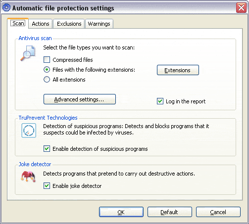 Настройки антивирусной защиты