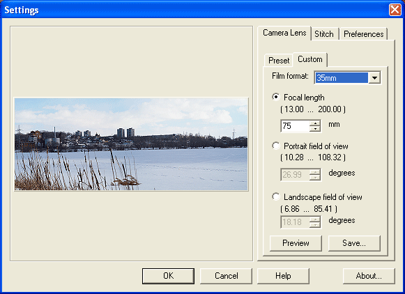 Настройки панорамы в Ulead COOL 360