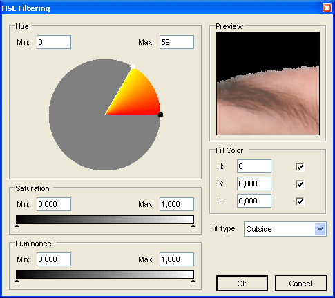 Фильтрация по оттенку, яркости и освещенности в Photobie