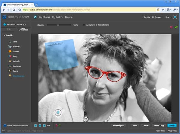 Декорирование фотографий в Photoshop.com