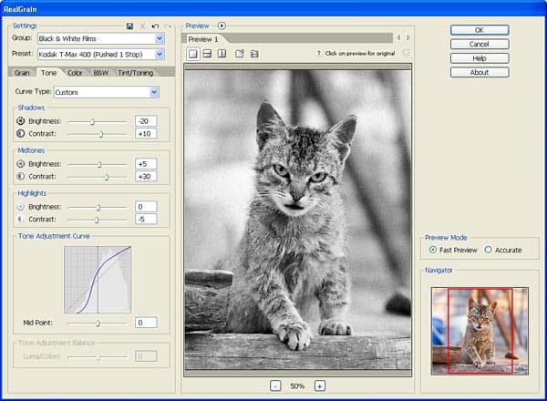 Добавление зернистости на фотографию с помощью RealGrain