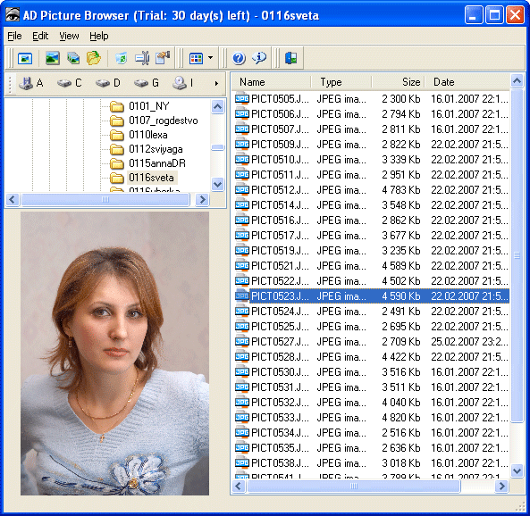 Рабочее окно AD Picture Viewer