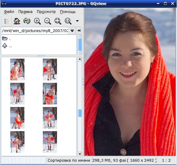 Рабочее окно GQView