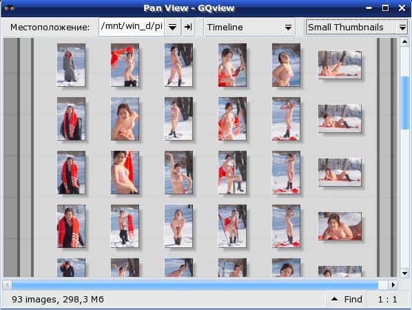 Просмотр фотографий в хронологическом порядке в GQView