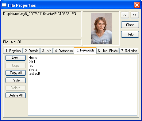 Свойства изображения в ThumbsPlus Pro