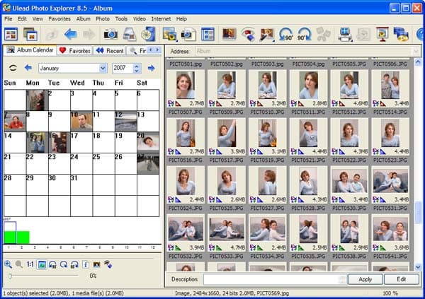 Рабочее окно Ulead Photo Explorer