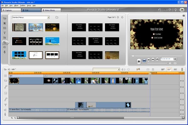 Создание меню DVD диска в Pinnacle Studio 12