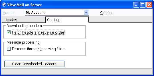 Считывание заголовков сообщений с сервера в PocoMail