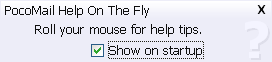 Справочное окно PocoMail с подсказками
