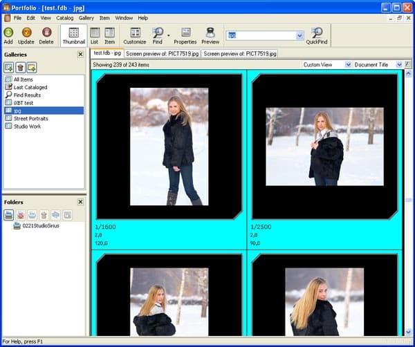 Режим миниатюр Portfolio после внесения серии исправлений