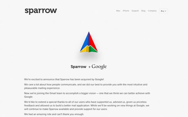 Sparrow + Google
