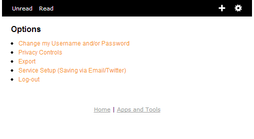 Раздел настроек Pocket