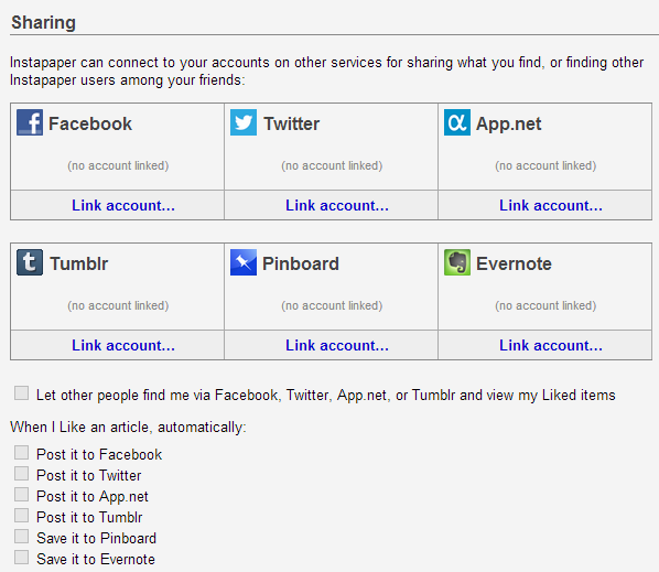 Интеграция с аккаунтами социальных сервисов