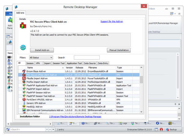 Менеджер дополнений RDM