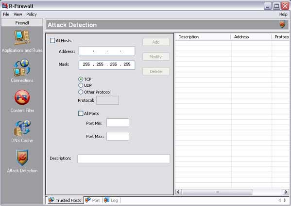 Вкладка Attack Detection