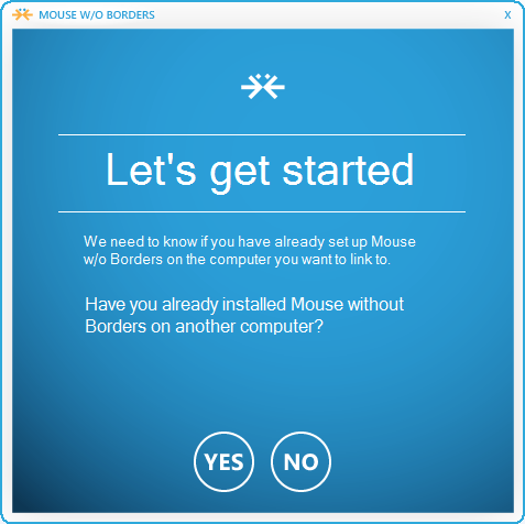 Инсталлируя Mouse without Borders на первом компьютере следует ответить нет, чтобы сразу же сгенерировать код доступа