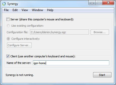 На управляемых компьютерах достаточно только ввести имя сервера
