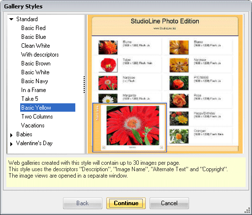 Создание web-галерей в StudioLine Photo Basic