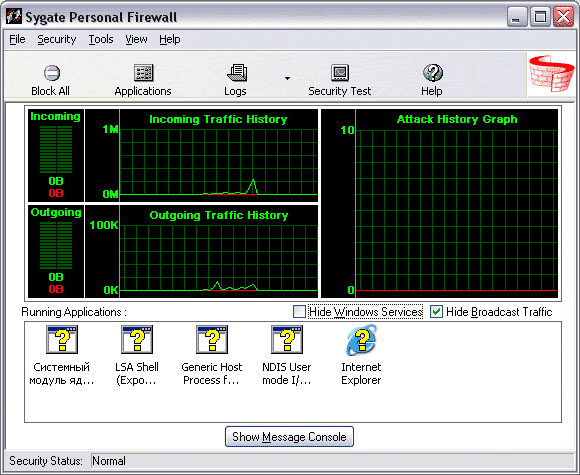 Главное окно программы