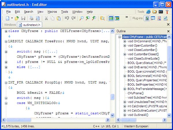 Выделение конструкций языка программирования в EmEditor Pro