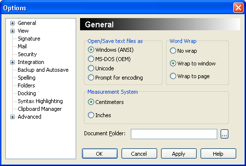 Окно настроек PolyEdit 5.0