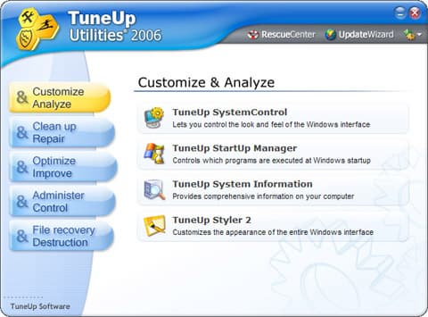 TuneUp StartCenter
