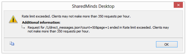 Rate limit exceeded — частая ошибка в SharedMinds