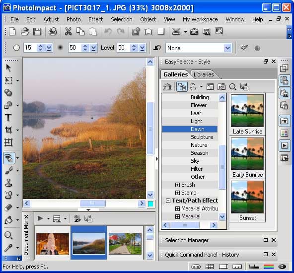 Галерея стилей Ulead Photoimpact