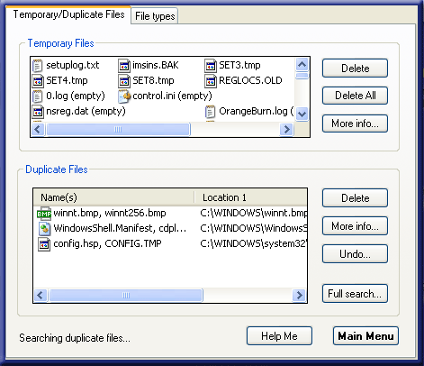 Очистка жесткого диска в Tenebril Uninstaller