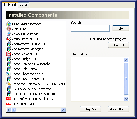Удаление приложений в Tenebril Uninstaller