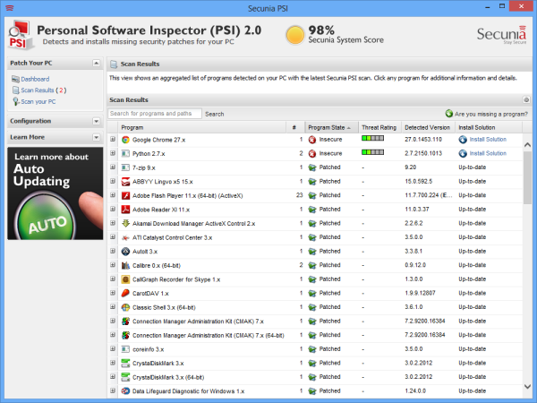 Secunia Personal Software Inspector