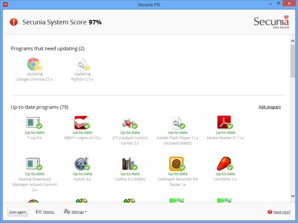 Secunia Personal Software Inspector